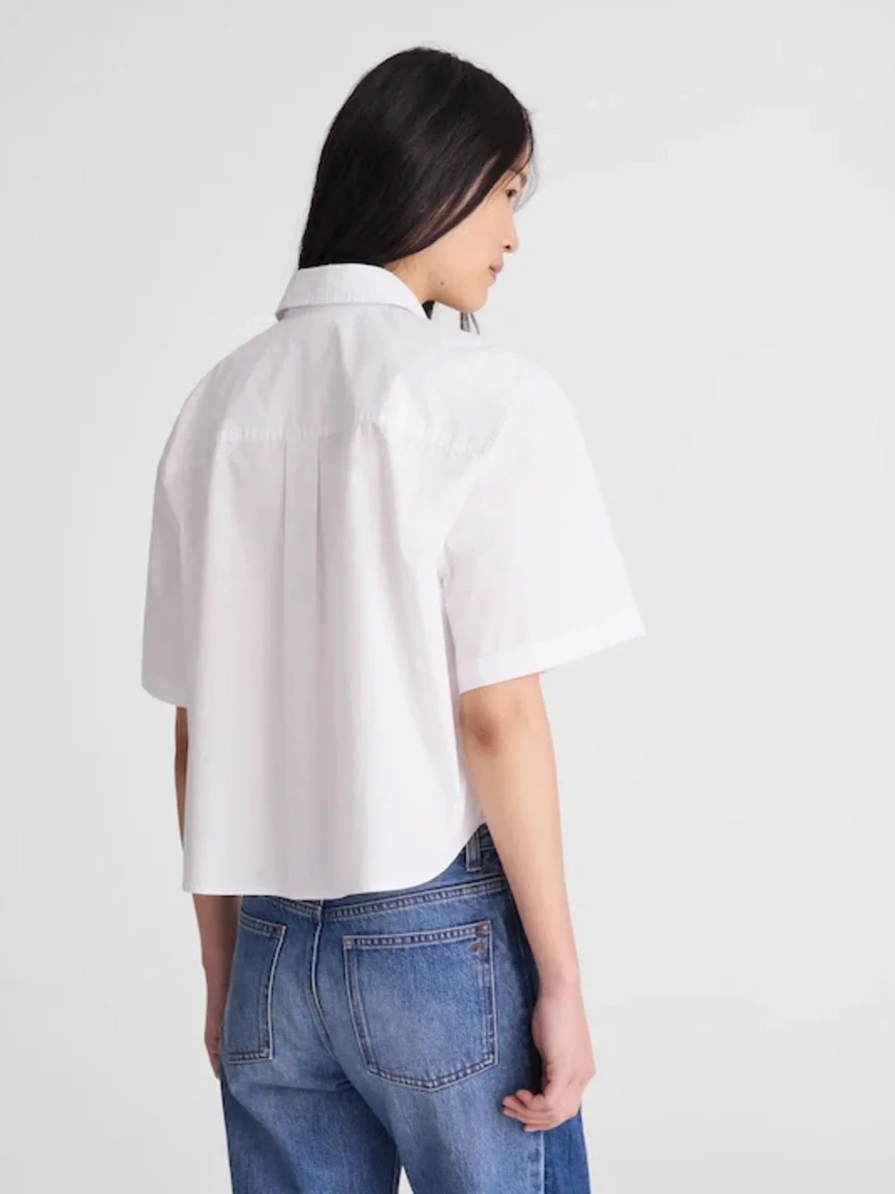 Madewell Straight-Hem Short-Sleeve Shirt in Poplin - Picture 3 of 5